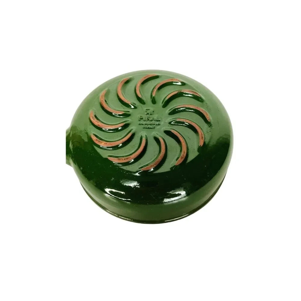 Terracotta Piral Albisola Cookware Saucier Pan Hunter Green Italy Italian 8.5